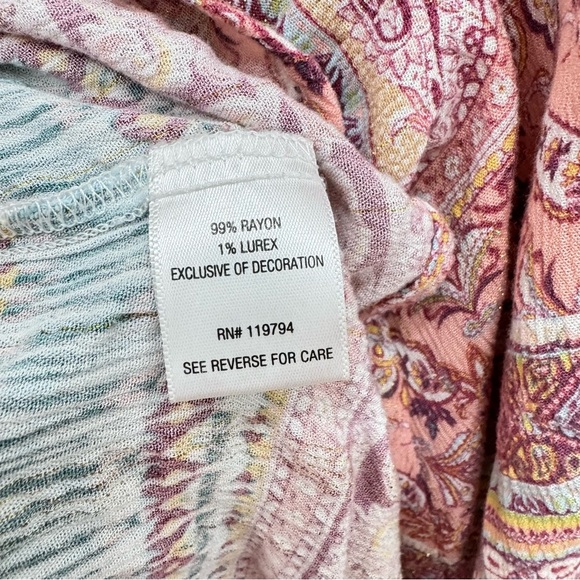 Farmers Market Boho, Flowy Pheasant, 3/4 sleeve ladies blouse Sz 1x breezy cool - Picture 6 of 6